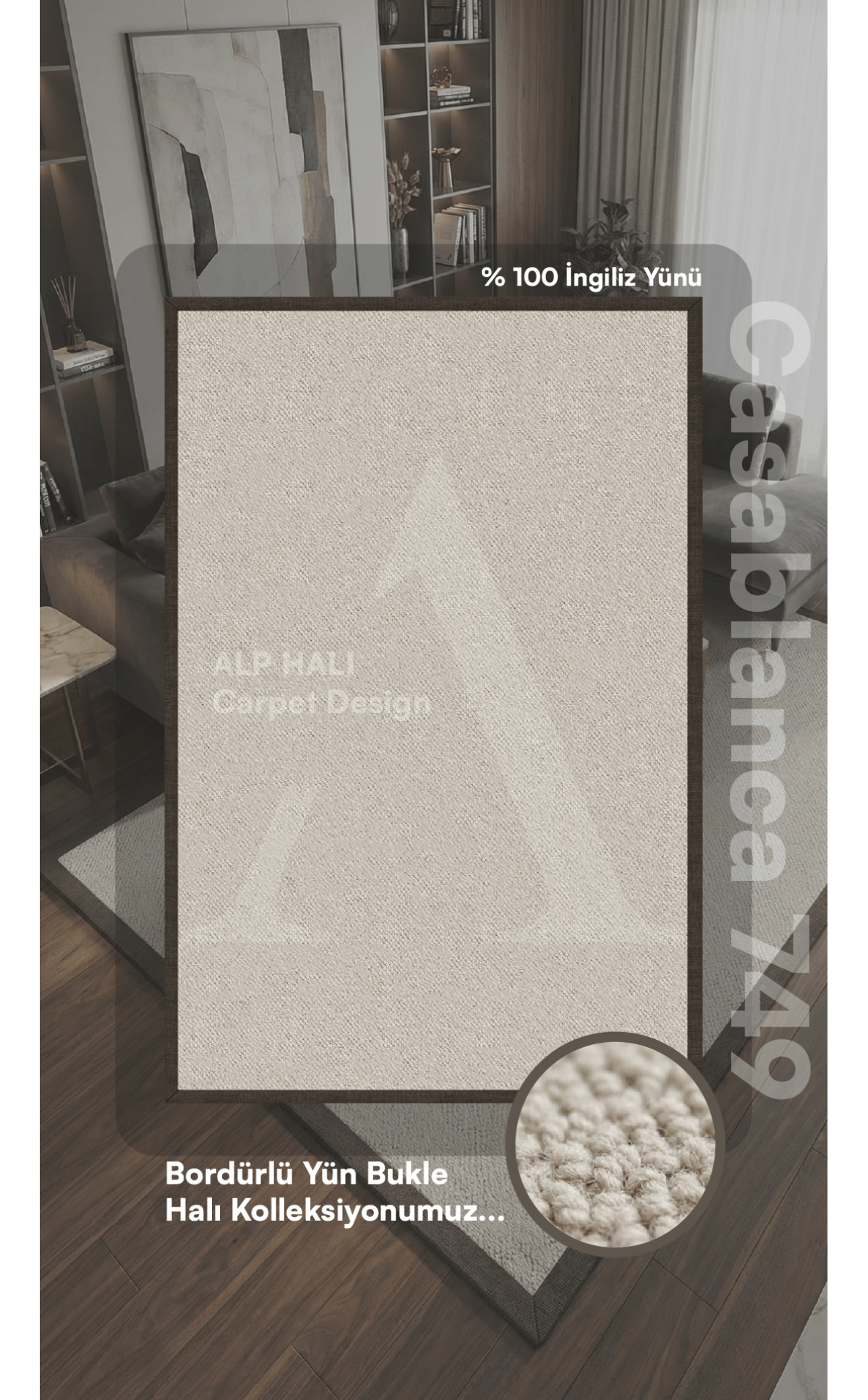 Bordürlü Yün Bukle "Casablanca 749"